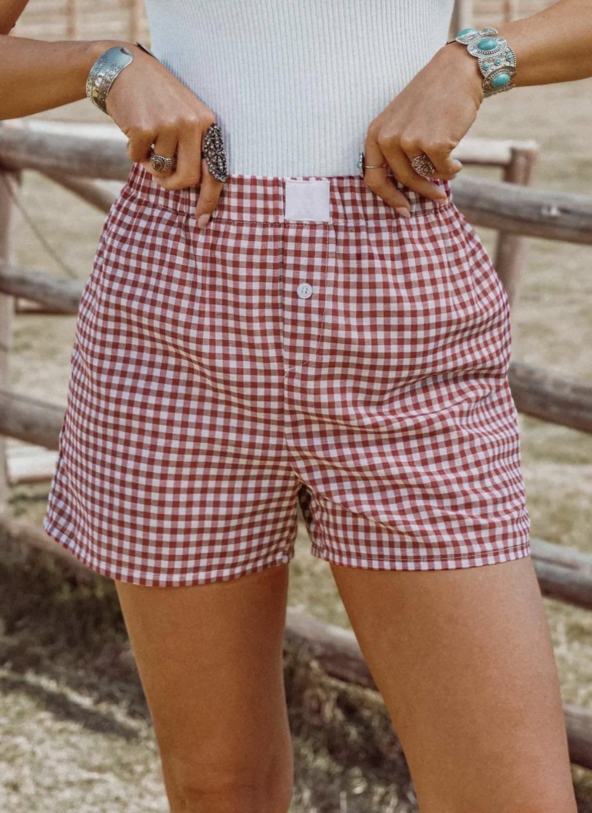 Red Gingham Shorts