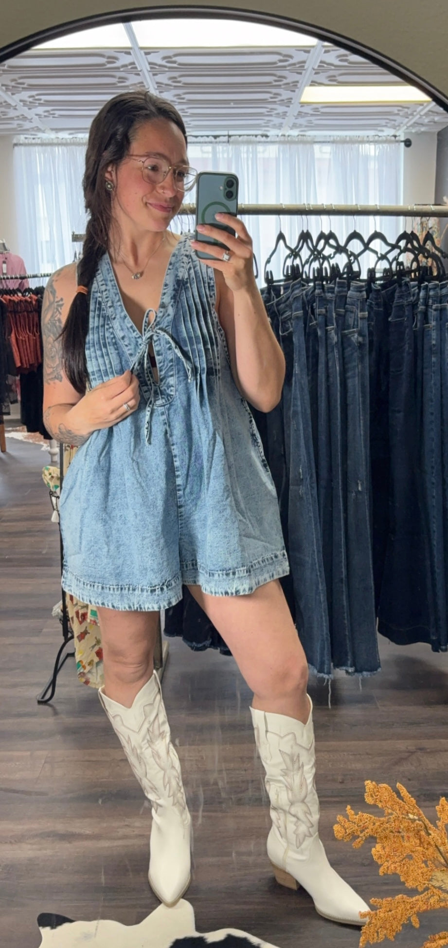 Rodeo Wife Denim Romper
