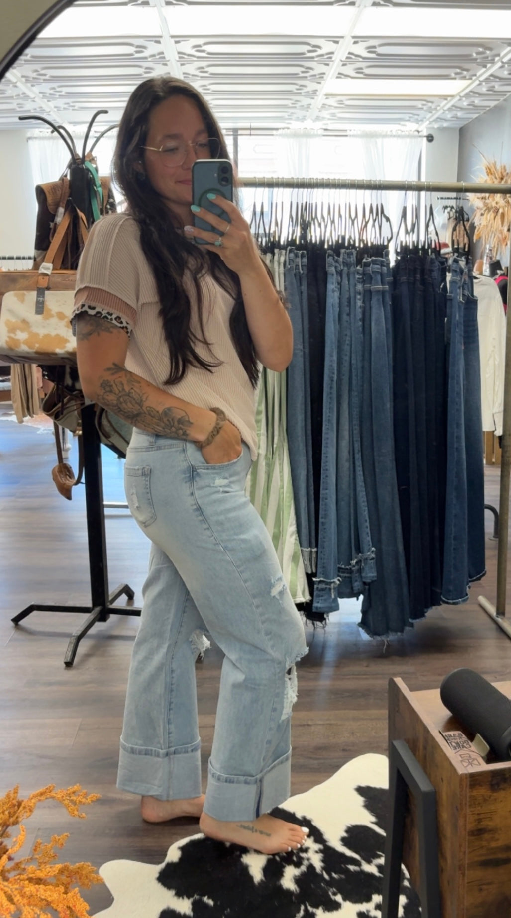 Rosemary Distressed Flare Jean