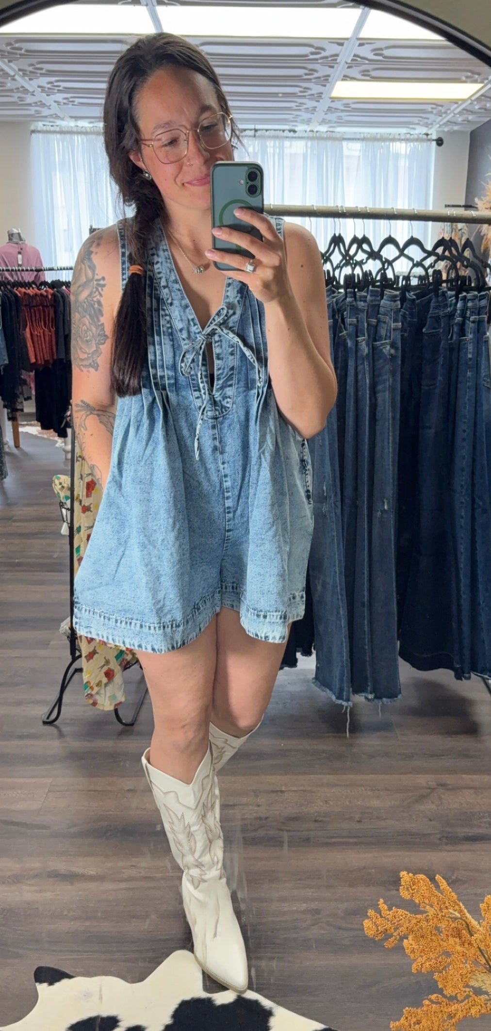 Rodeo Wife Denim Romper
