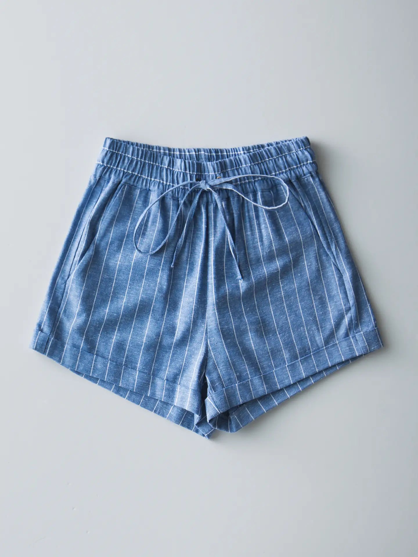 Junior Linen Pinstripe Shorts