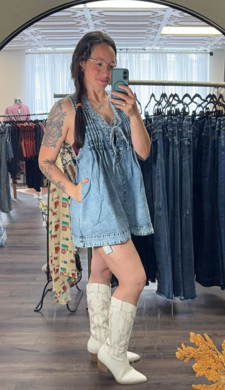 Rodeo Wife Denim Romper