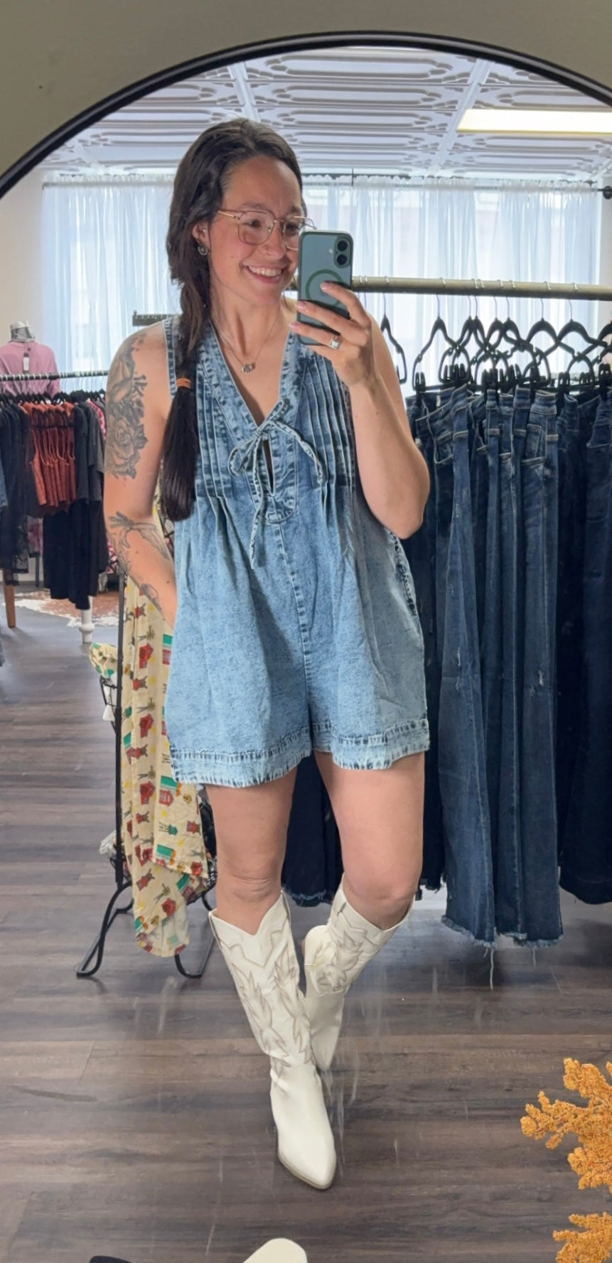 Rodeo Wife Denim Romper
