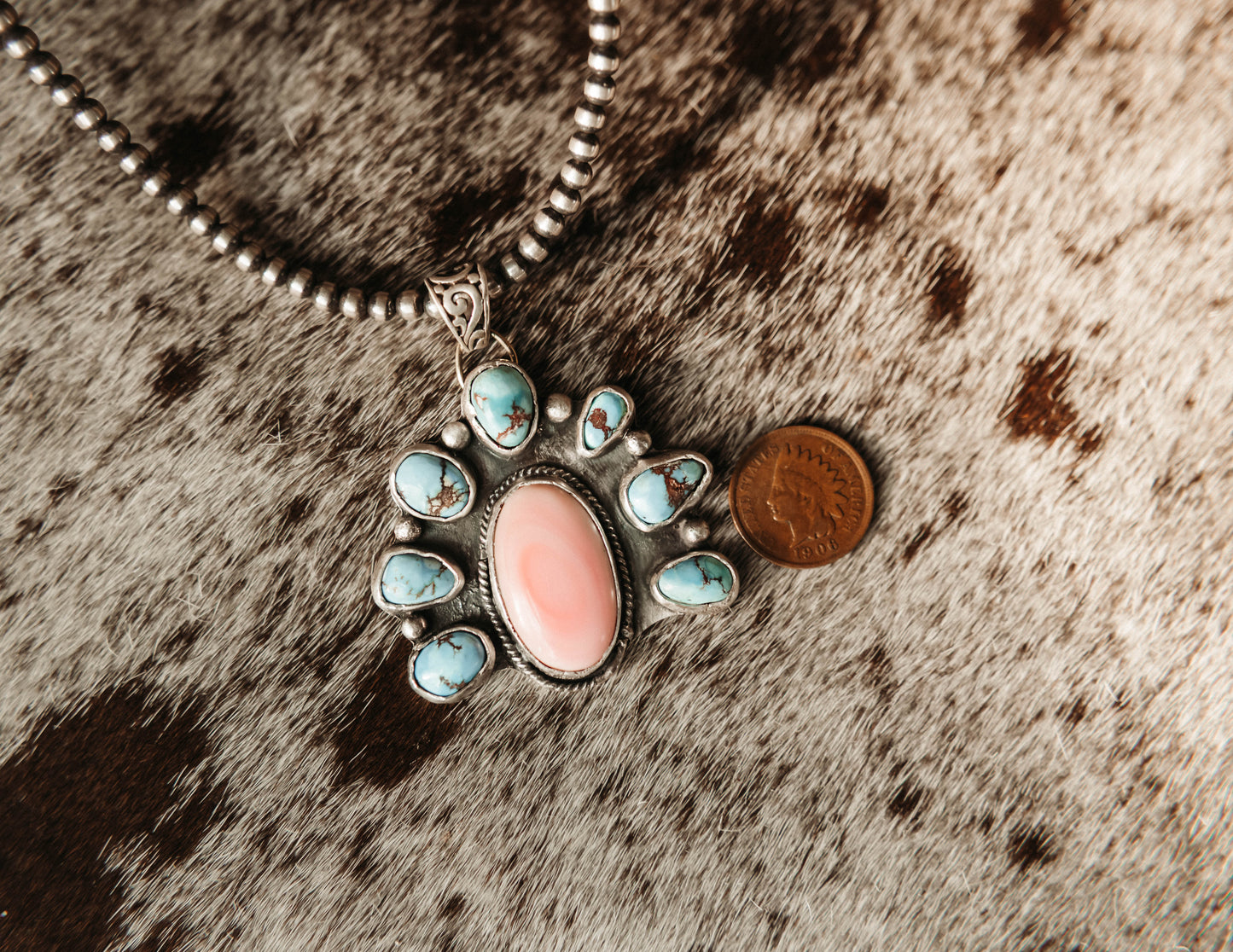 Aspen Pendant Golden Hills & Pink Conch