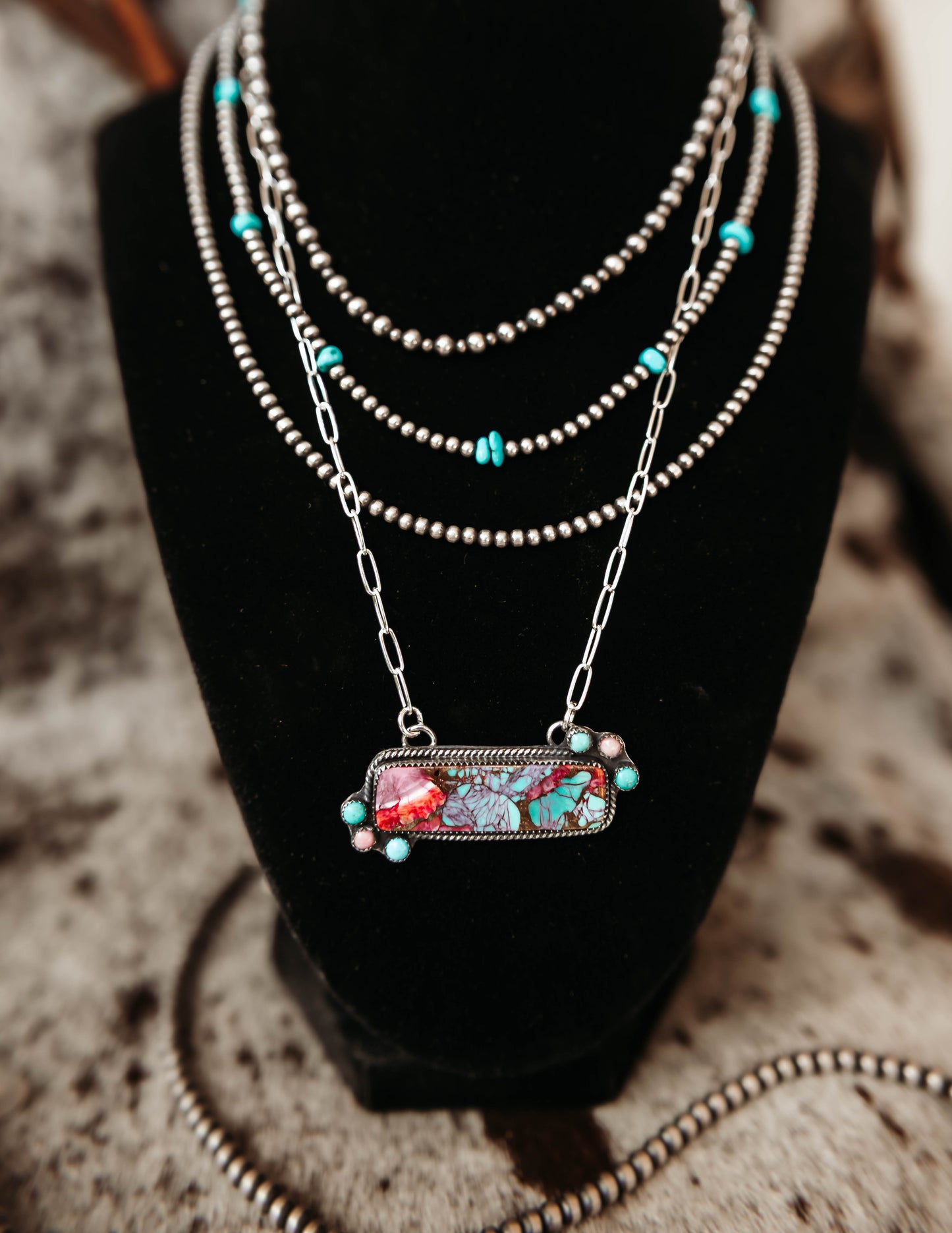 All Hat No Cattle Pink Dahlia Necklace