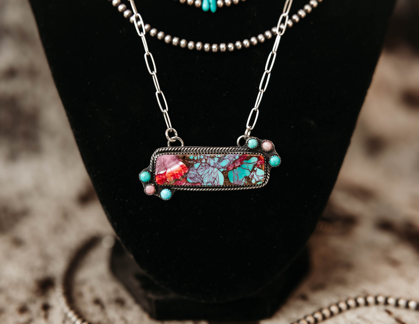 All Hat No Cattle Pink Dahlia Necklace