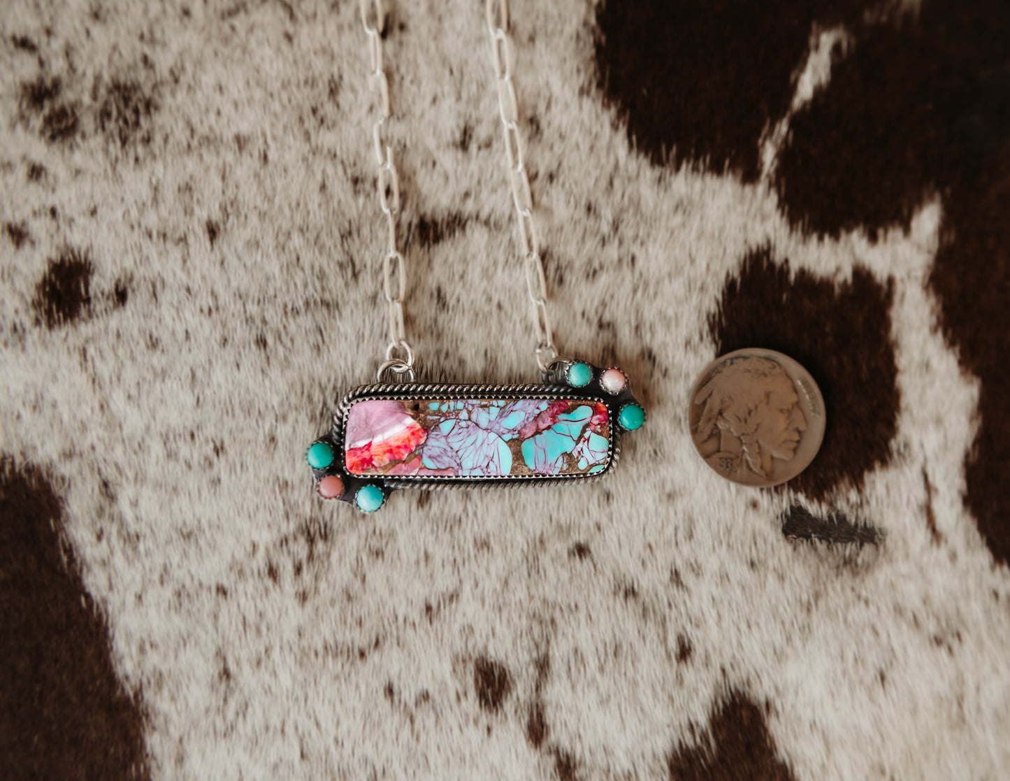All Hat No Cattle Pink Dahlia Necklace
