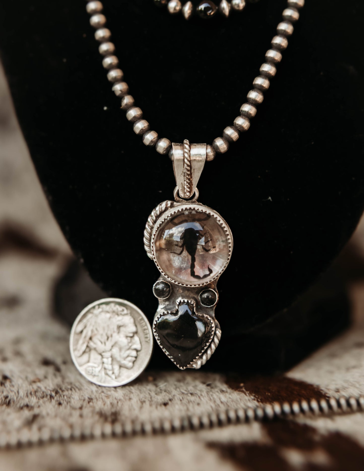 Casper Pendant Black Onyx and Scorpion Resin