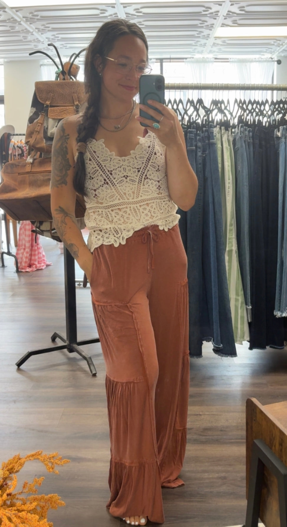 Rust Ruffle Pant