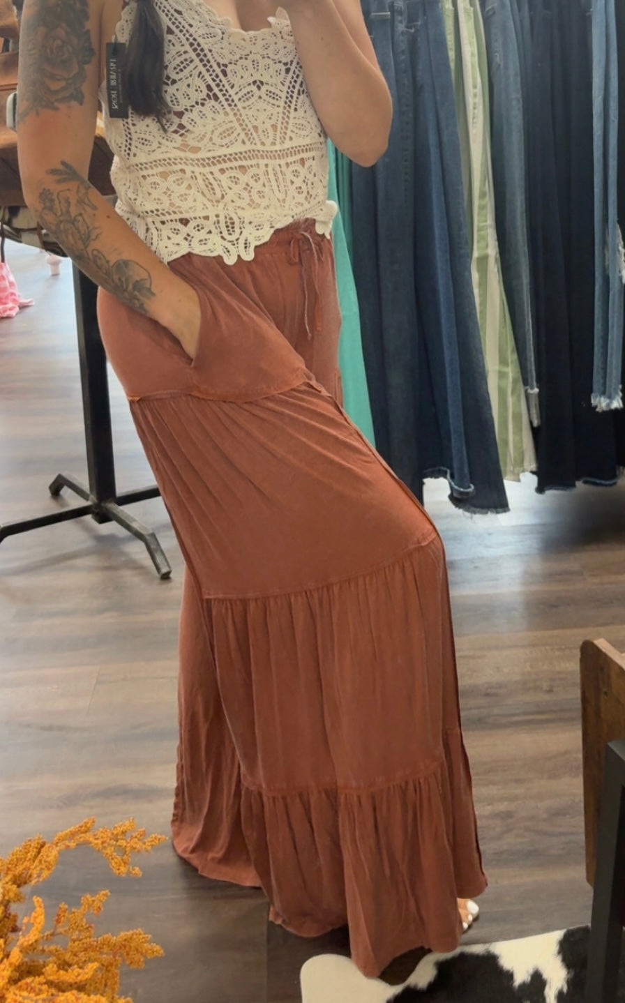 Rust Ruffle Pant