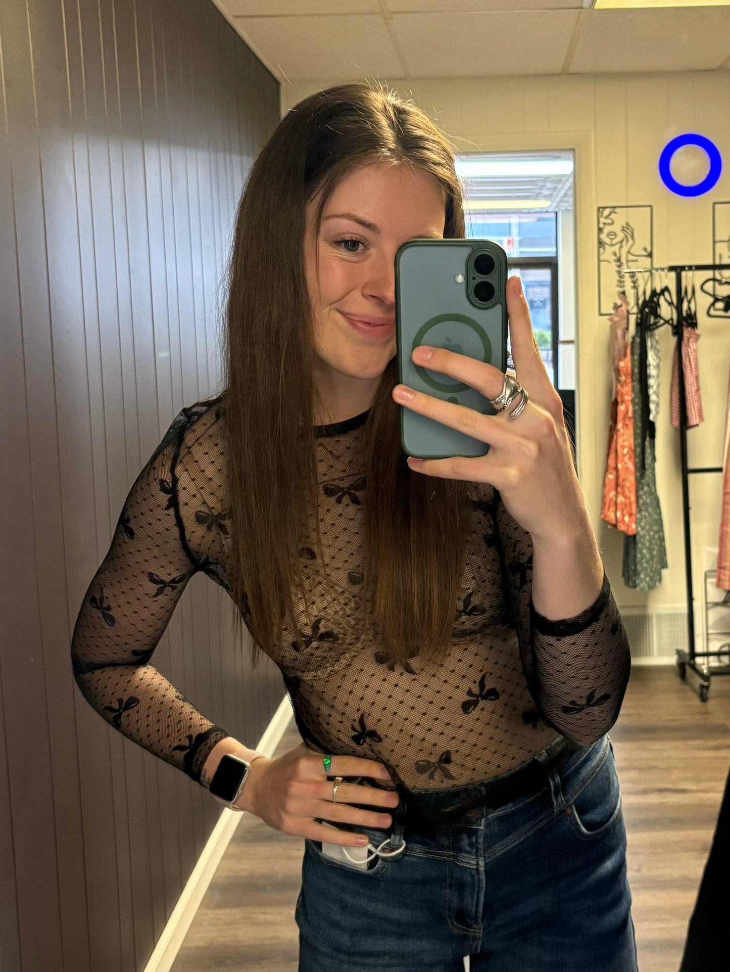 Bow Mesh Top