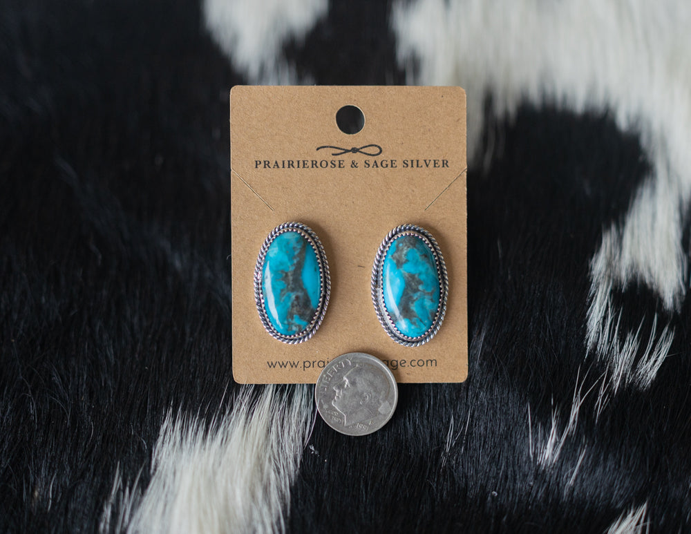 Large Kingman Oval Studs