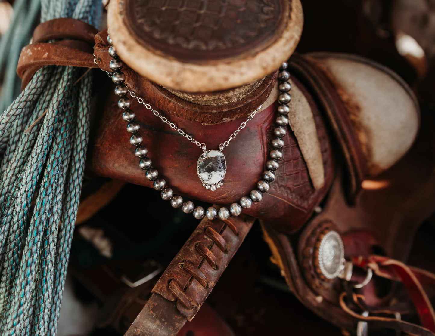 Mabel Necklace White Buffalo 18"