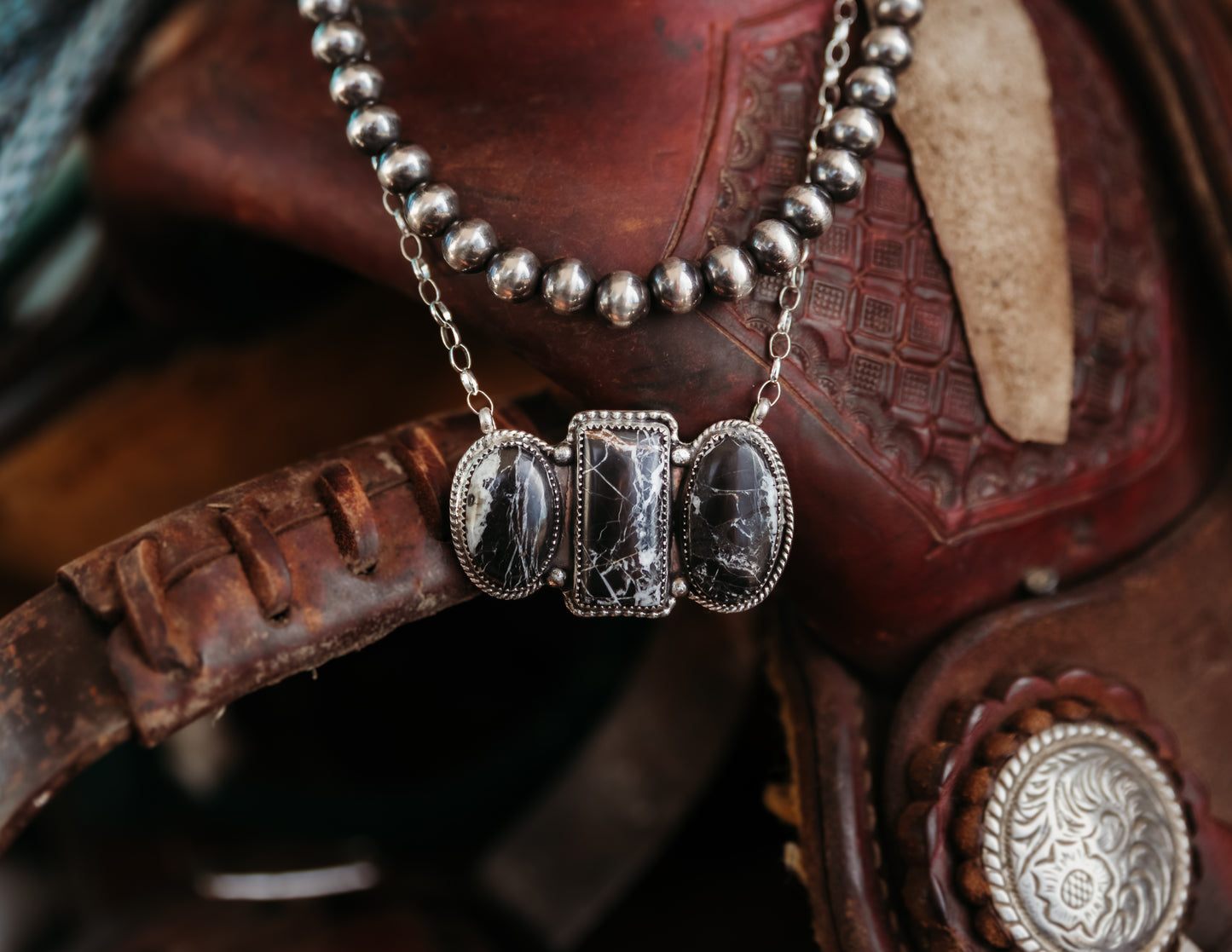 Charlotte Necklace White Buffalo 18"