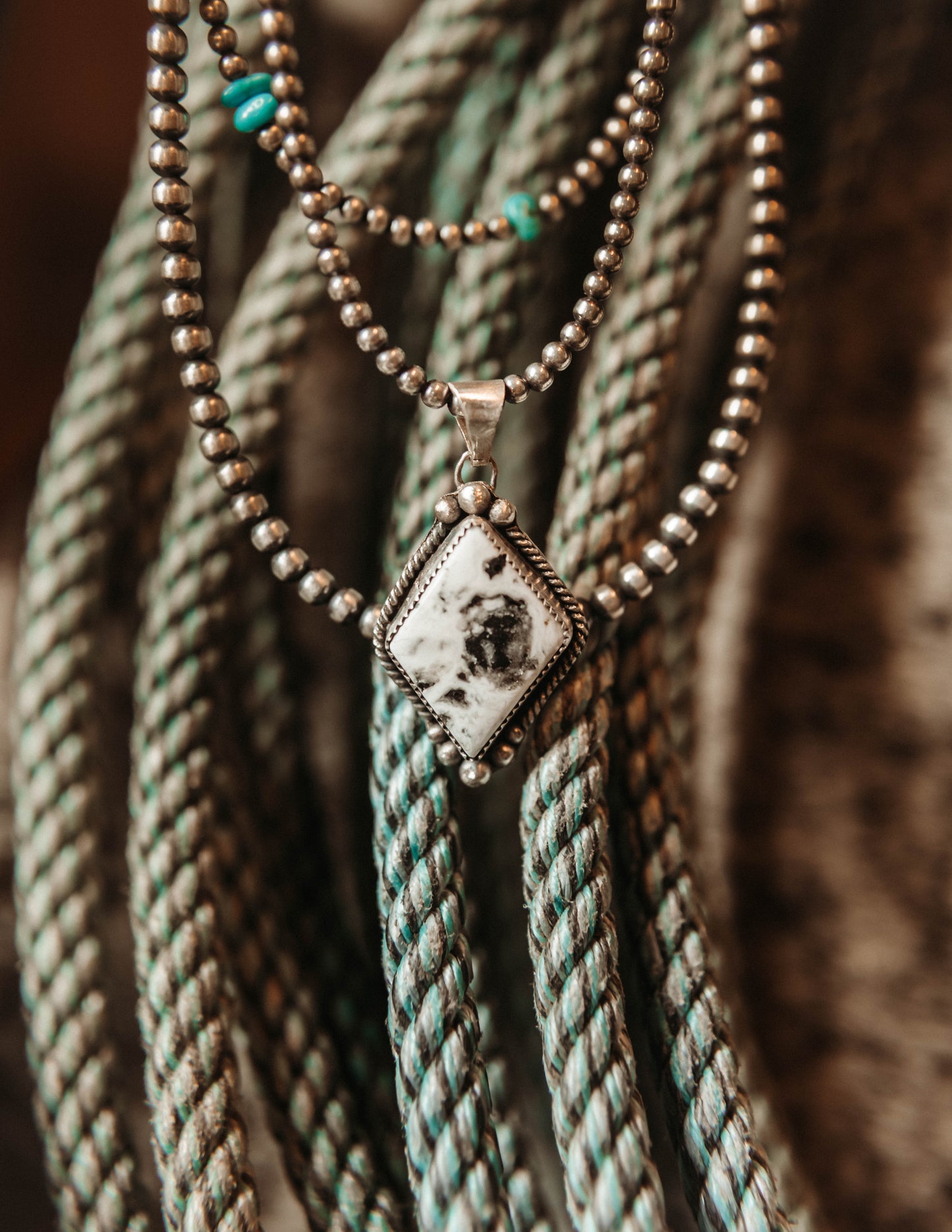 Standing Bear Pendant White Buffalo