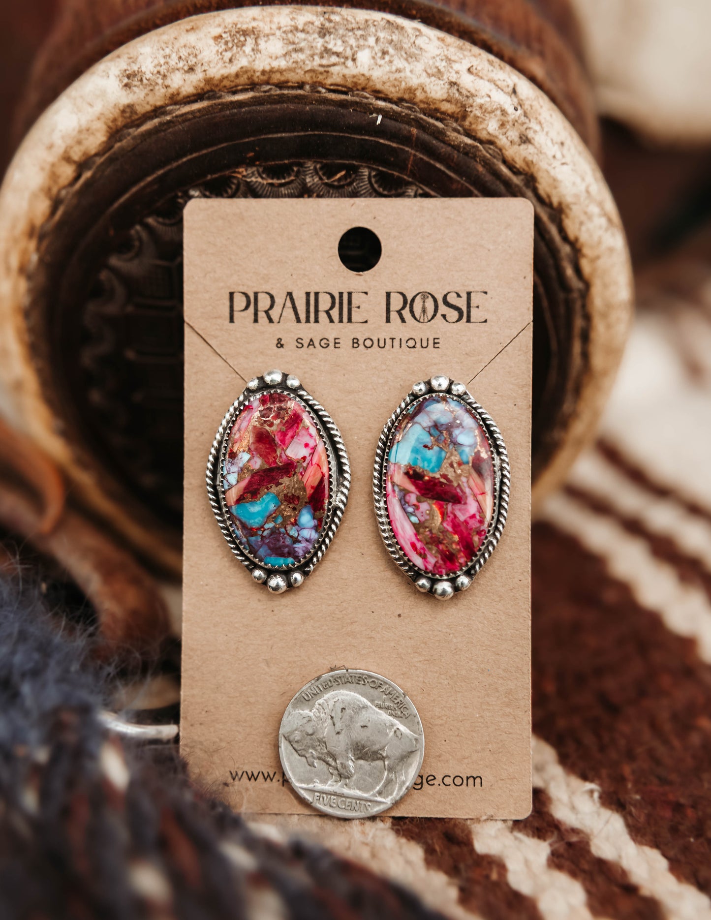 Whimsy Studs Pink Dahlia