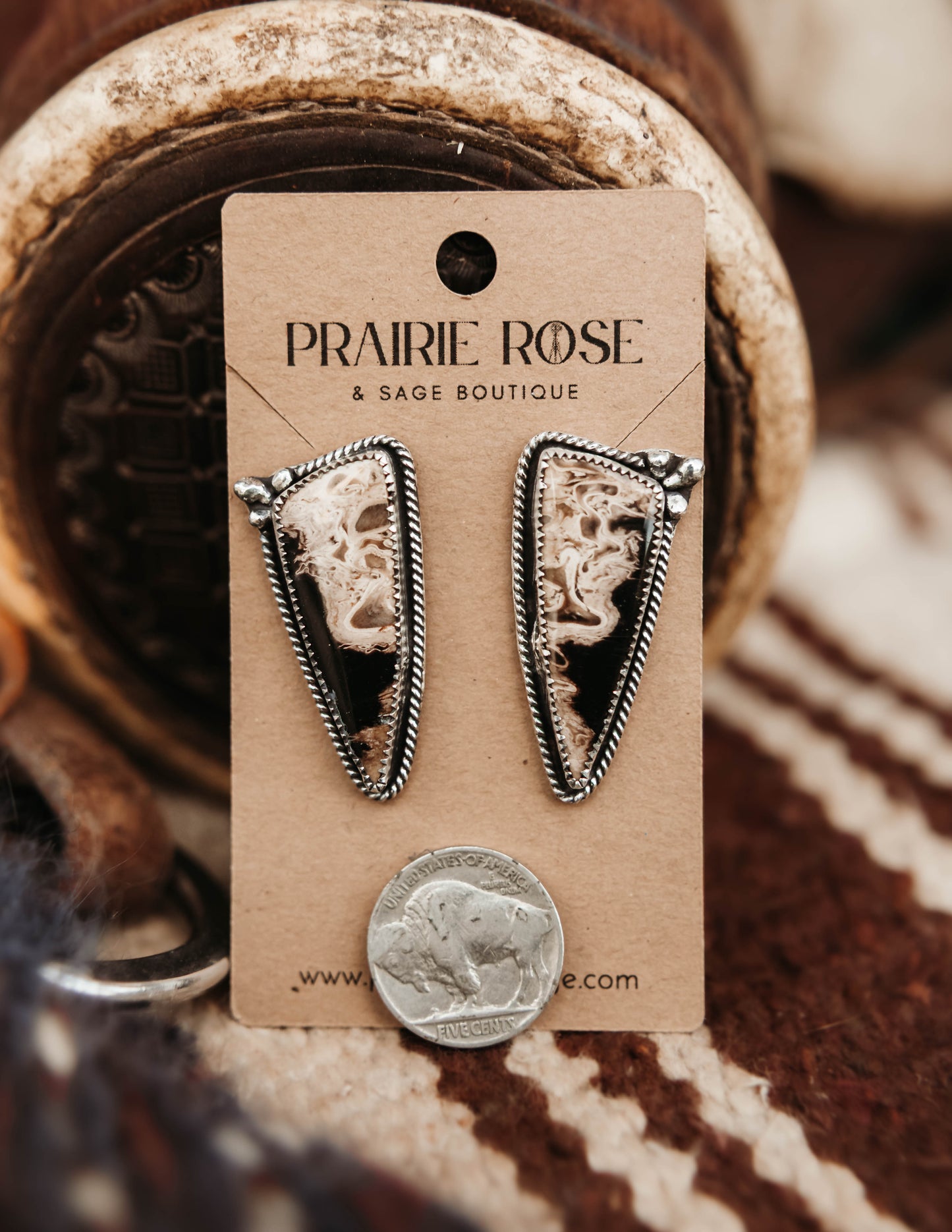 Stone Cold Studs Fossilized Palmroot