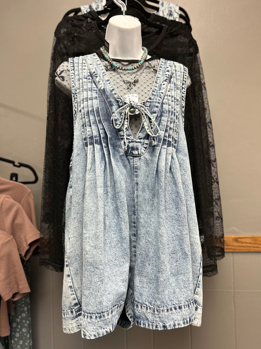 Rodeo Wife Denim Romper