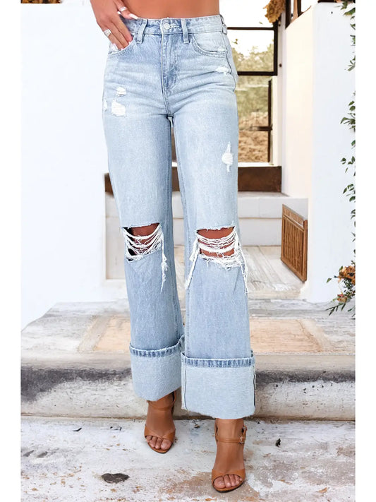 Rosemary Distressed Flare Jean
