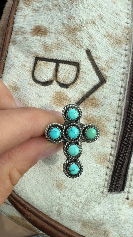 New Lone Mountain Turquoise Cross Ring