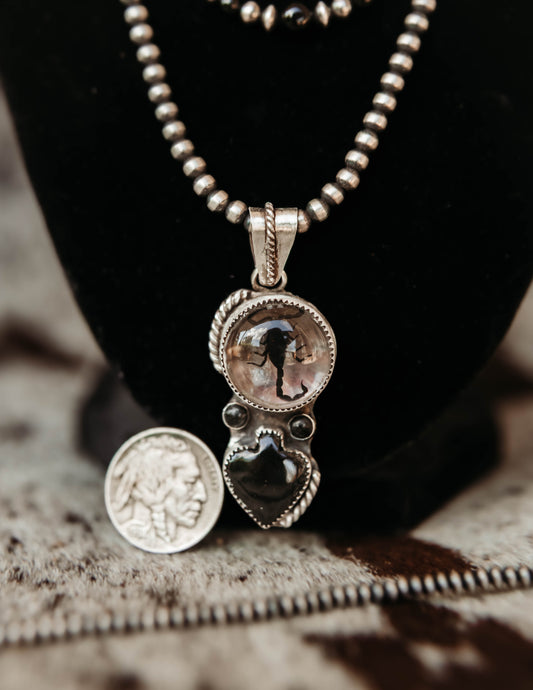 Casper Pendant Black Onyx and Scorpion Resin