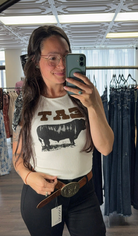 Eat Beef Crop Tank