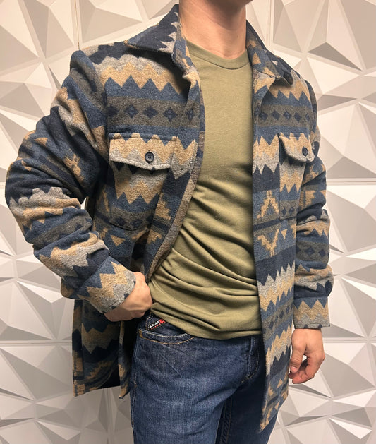 Neutral Aztec Button Down