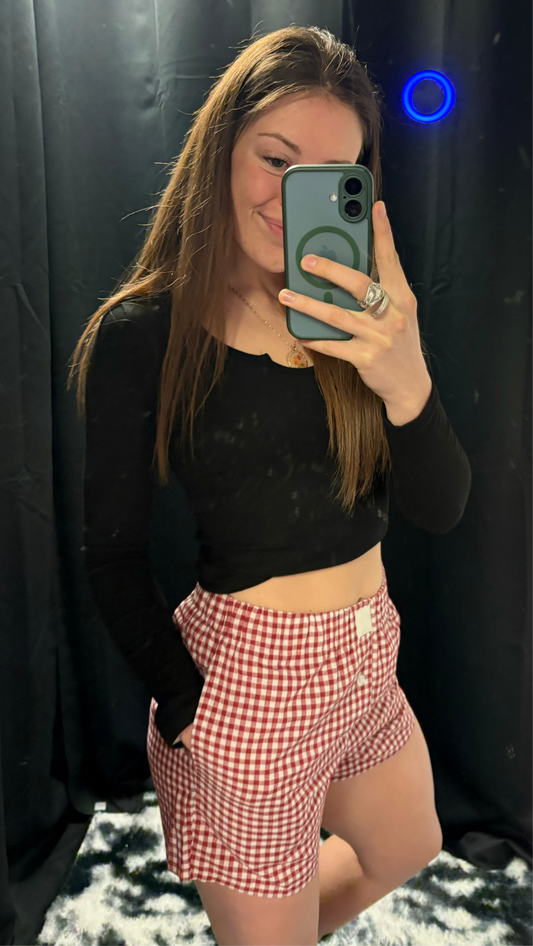 Red Gingham Shorts