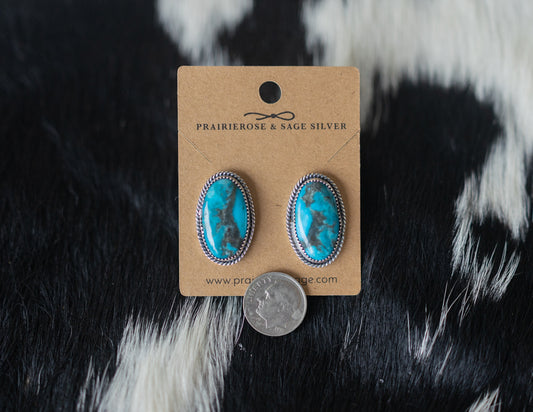 Large Kingman Oval Studs