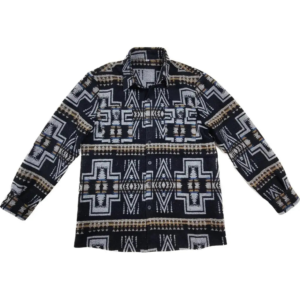 Mens Aztec Button Down