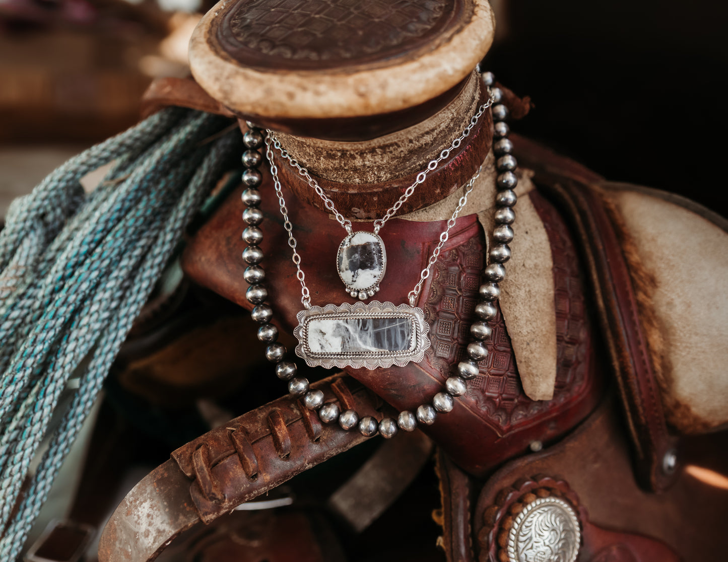 Mabel Necklace White Buffalo 18"