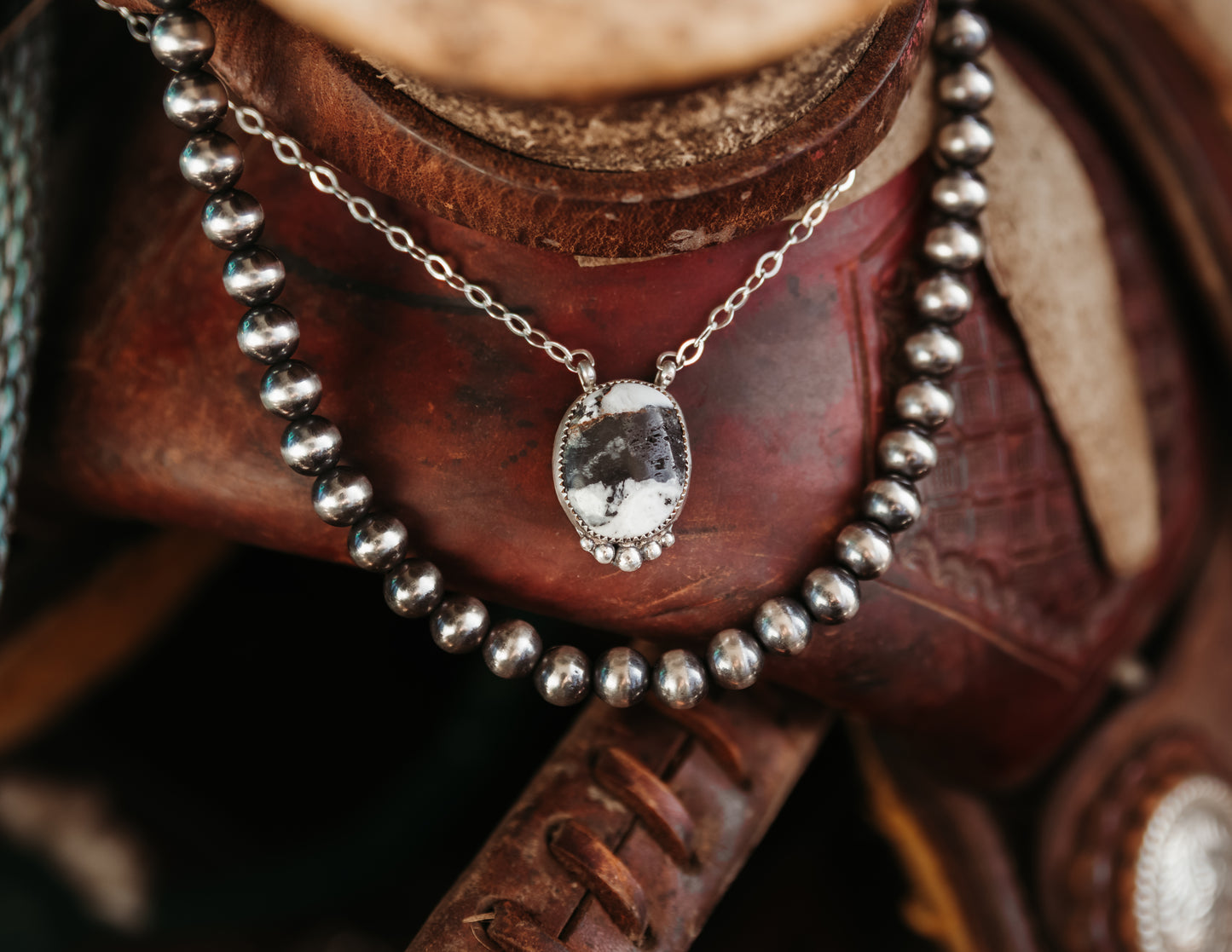 Mabel Necklace White Buffalo 18"