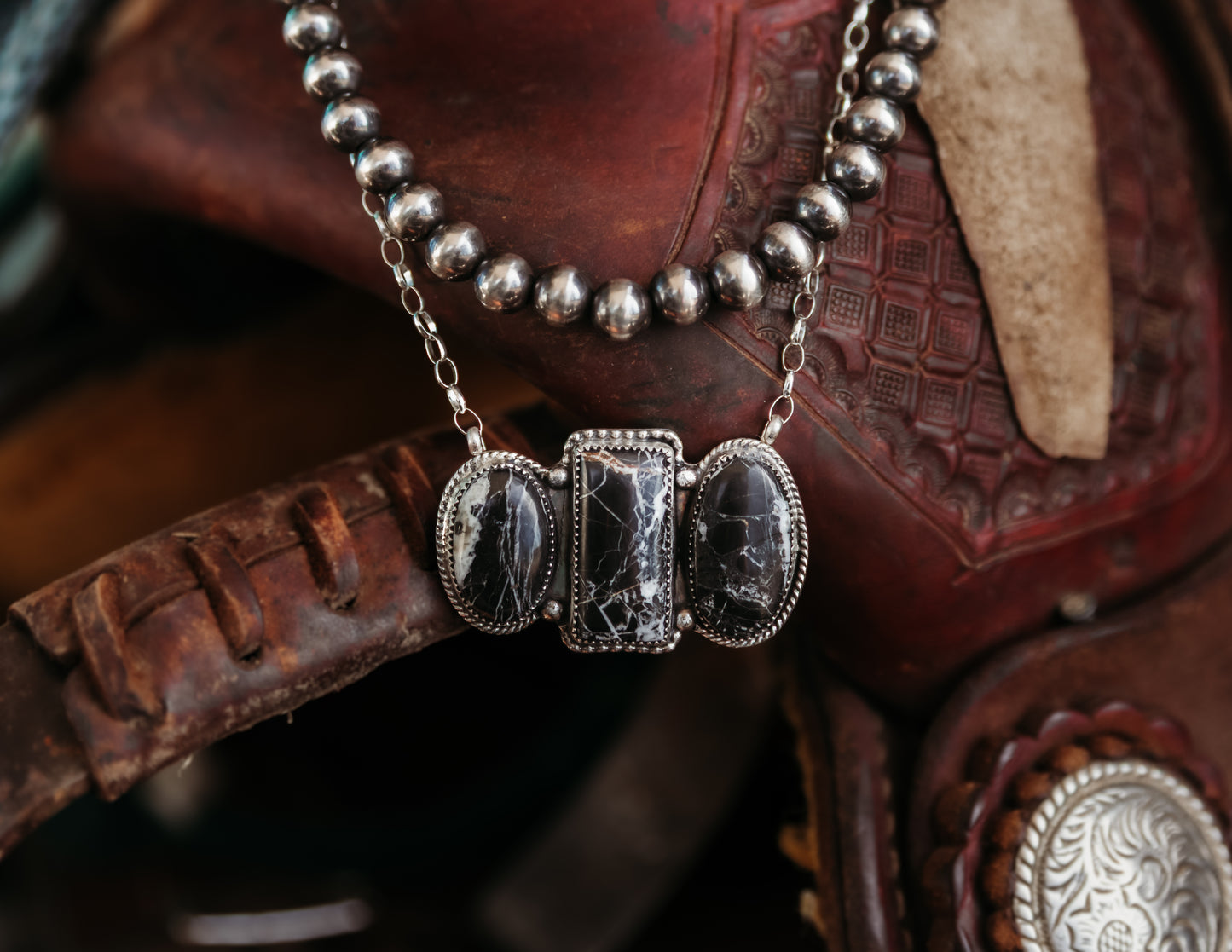 Charlotte Necklace White Buffalo 18"