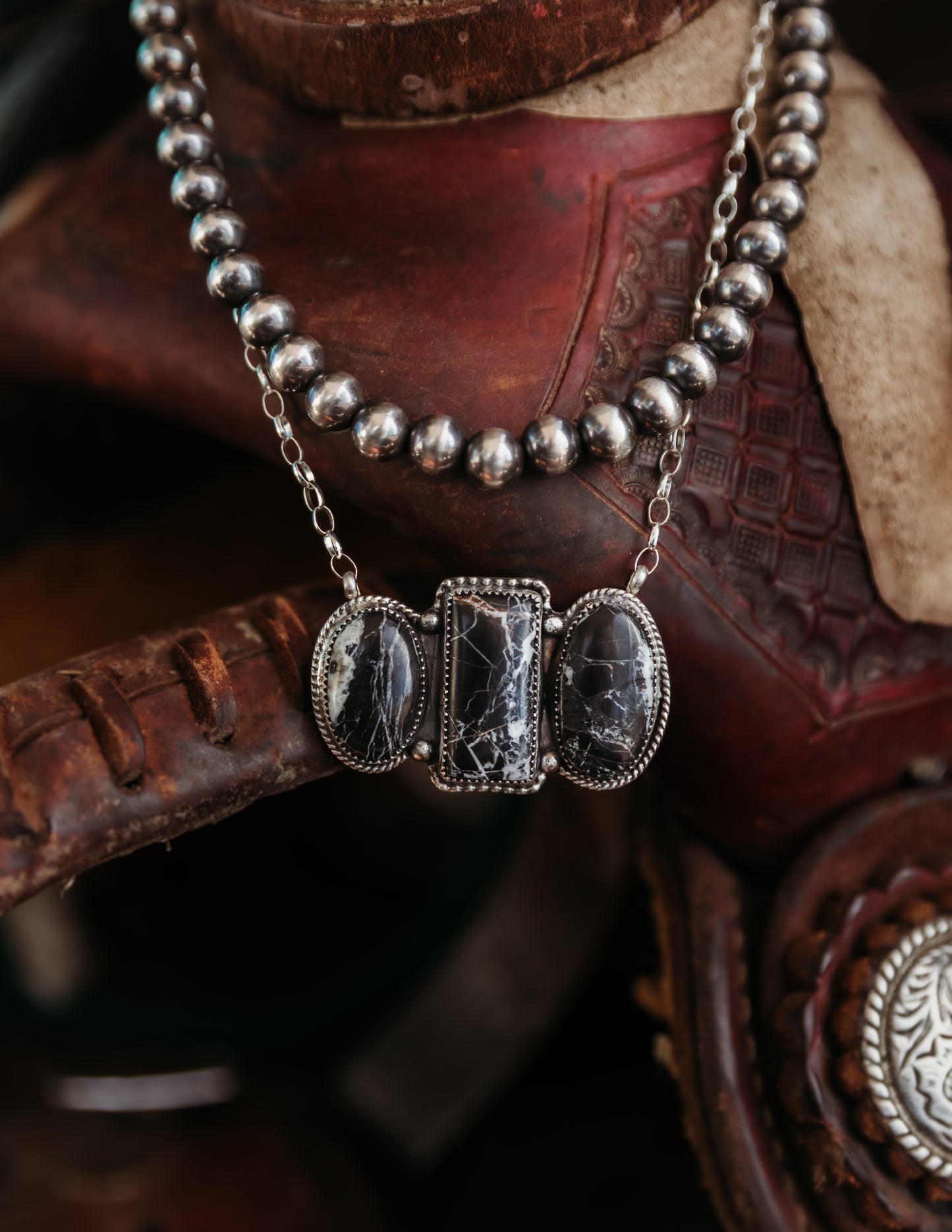 Charlotte Necklace White Buffalo 18"