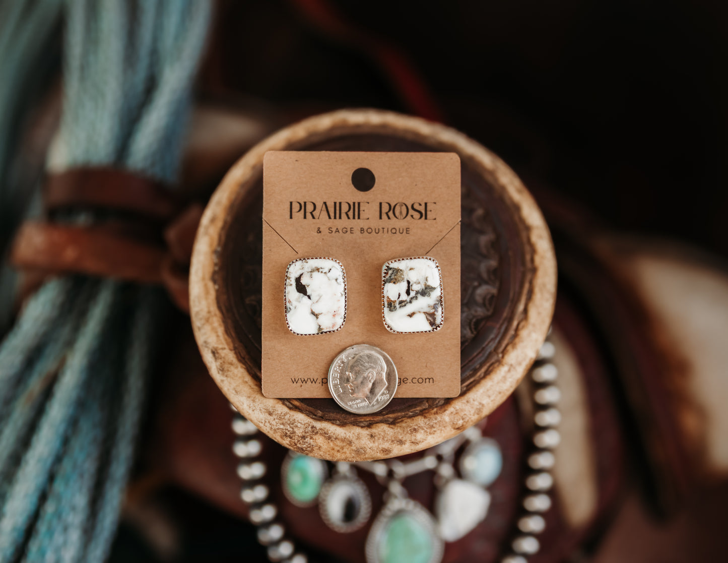 Snowy Studs White Buffalo Studs