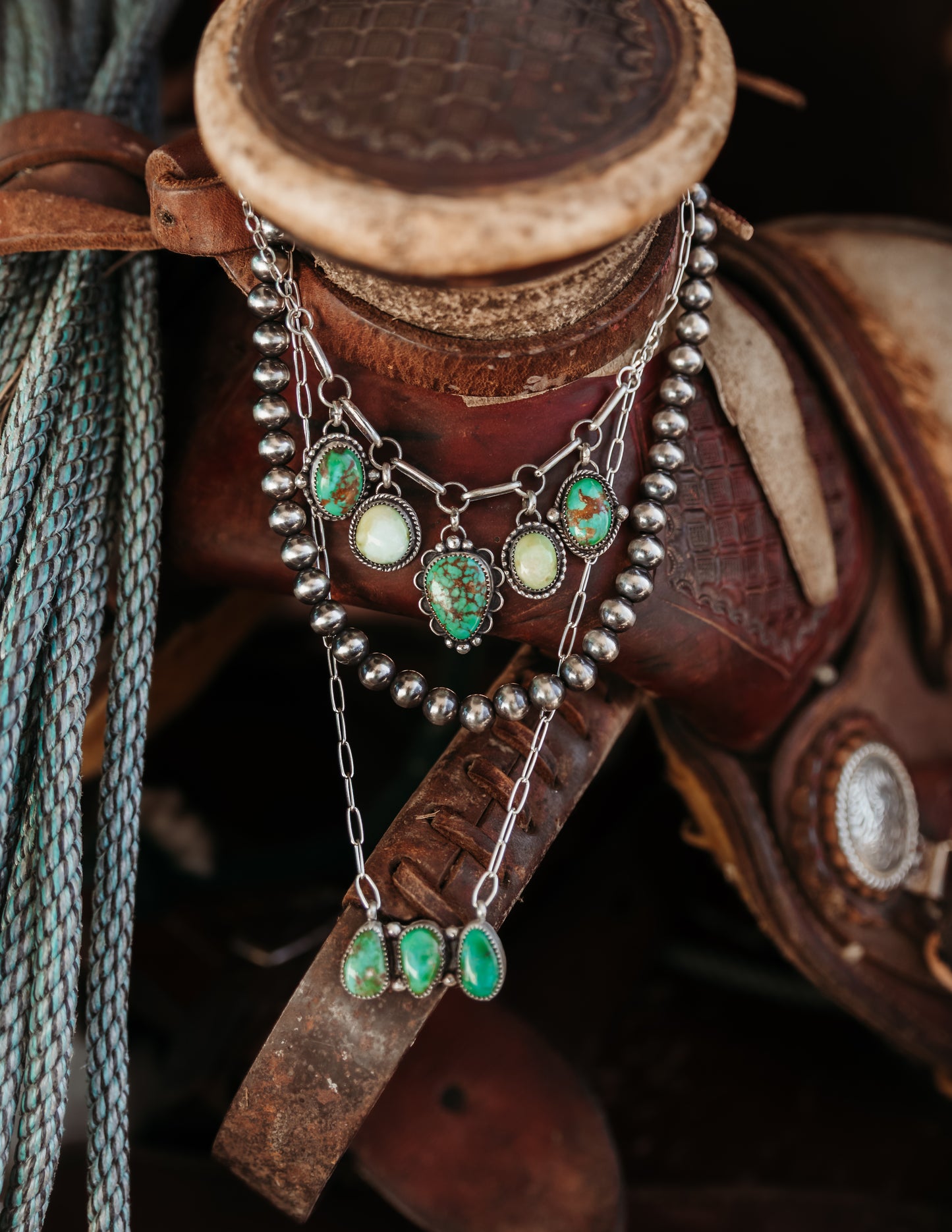 Shasta Charm Necklace Cielo/Palomino 16"