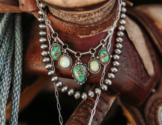 Shasta Charm Necklace Cielo/Palomino 16"