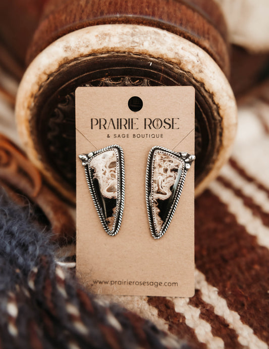 Stone Cold Studs Fossilized Palmroot
