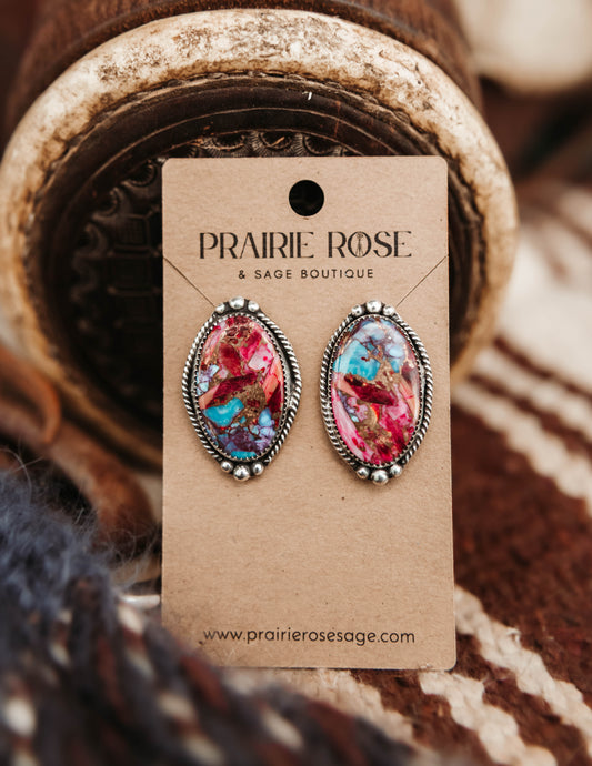 Whimsy Studs Pink Dahlia