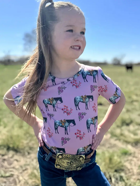 KIDS Pink Blue Roan Tee