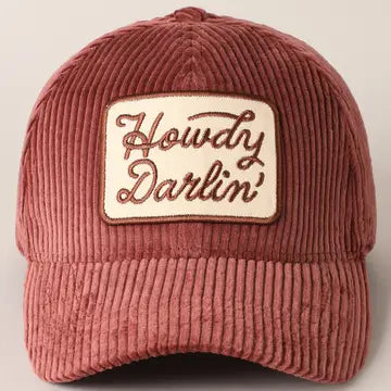Mauve Howdy Darlin' Corduroy Hat