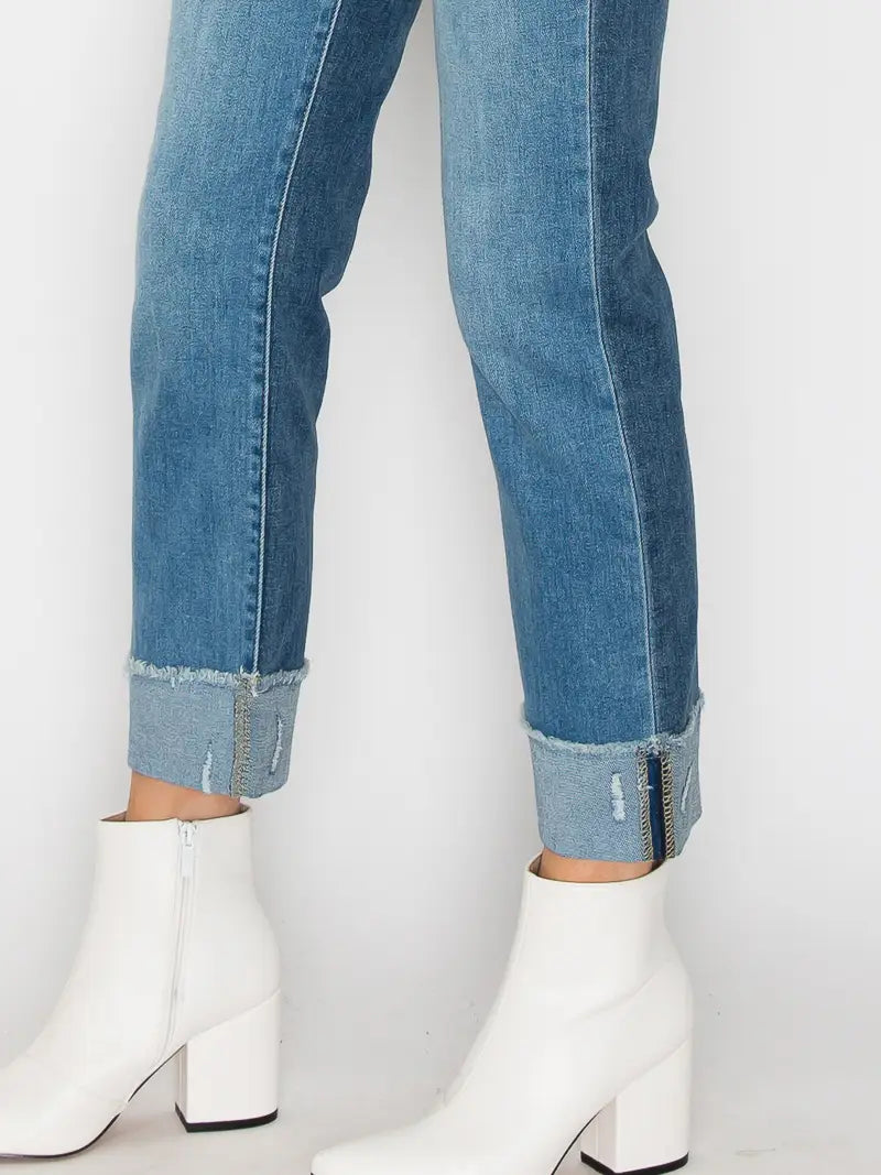 Two Toned Denim Jeans